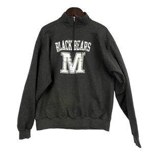 VTG Maine Black Bears Sweatshirt XL 1/4 Zip Champion Dark Gray